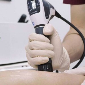 Radial Shockwave Therapy Utilises a low energy density and slow impulse wave to target larger superficial areas